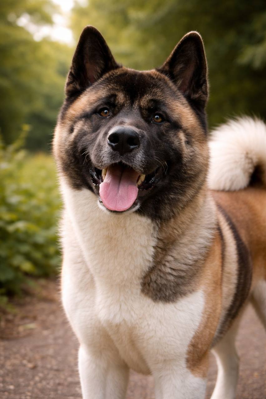 Akita americano nel bosco