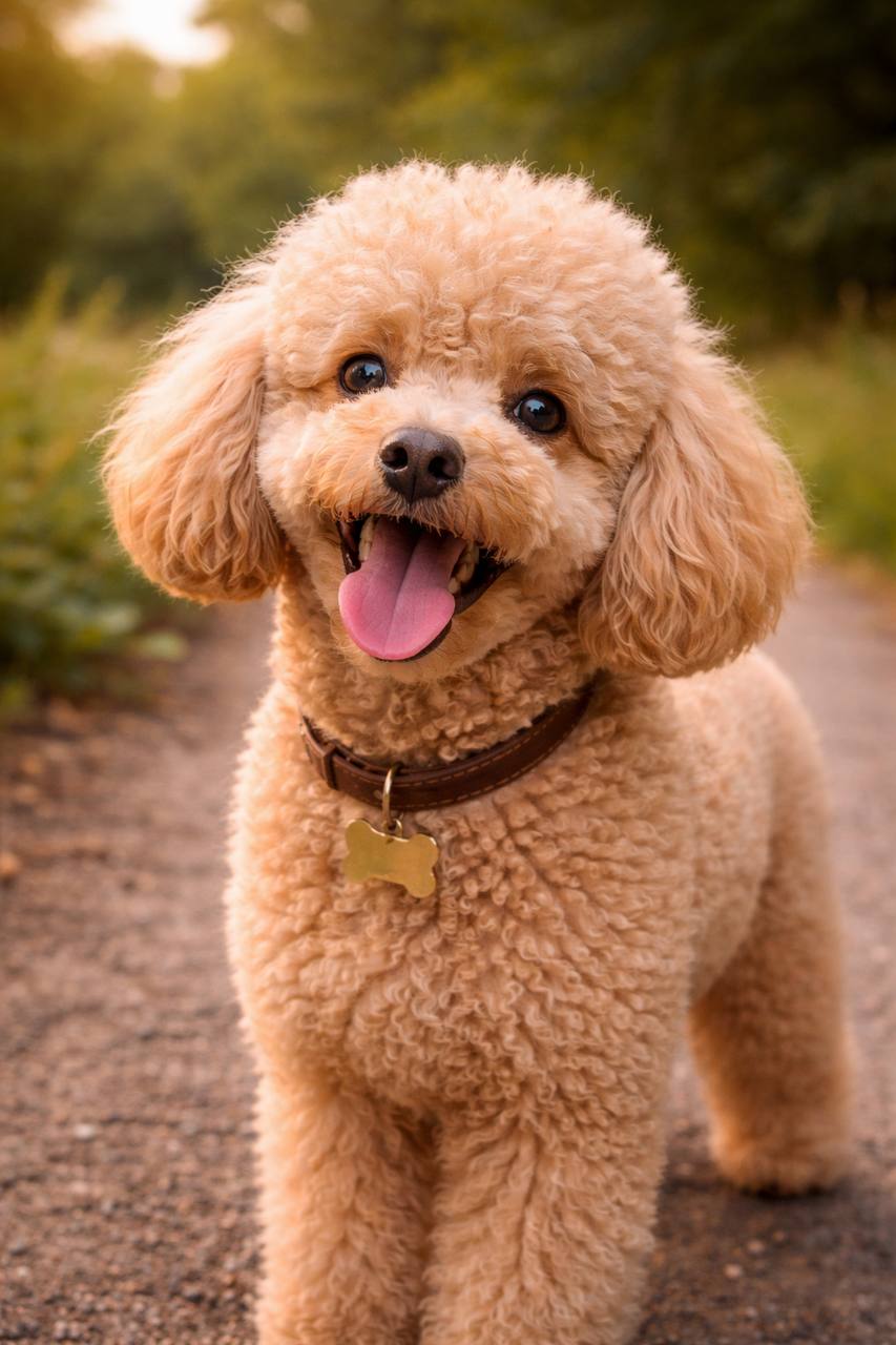 Barboncino apricot sorridente